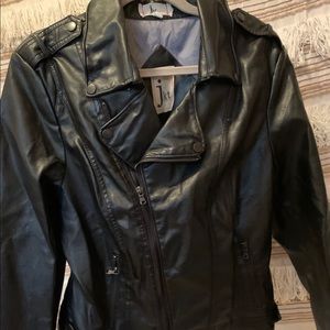 Anthropologie Vegan Leather Bomber Jacket